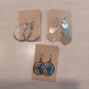 3 Pairs Of Fun Multi-Color Earrings Set